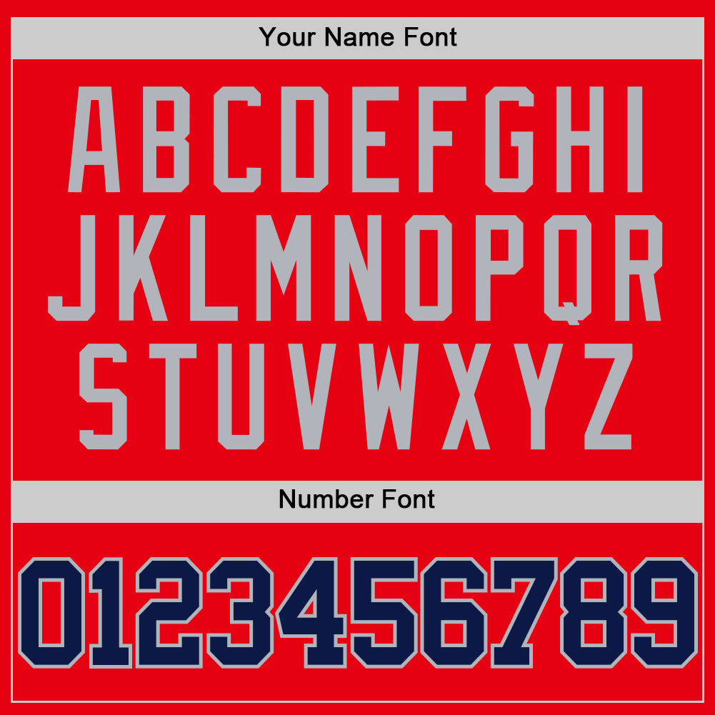 Custom Fire Red Navy-Gray Authentic Basketball Jersey