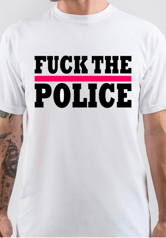Fuck tha Police White T-Shirt Style002