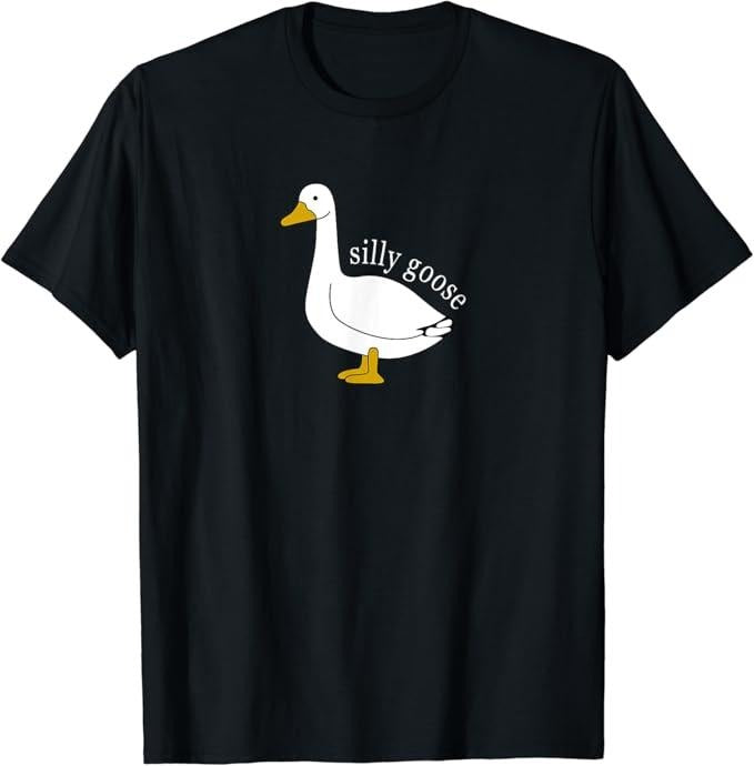 Funny Meme Shirts For Men, Funny Silly Goose Meme Cute Goose Aesthetic Trendy Clothing T-Shirt Menswear Top