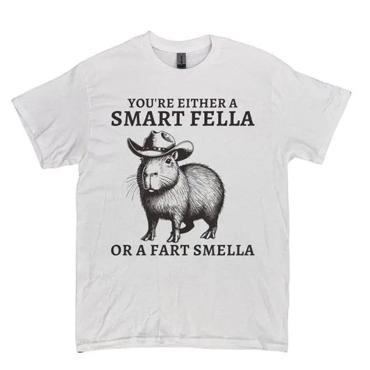 Funny Vintage Capybara T-shirt for Men - Retro Smart Fella Capybara 90s Shirt - Top, Vintage 90s Shirt, Funny Gift