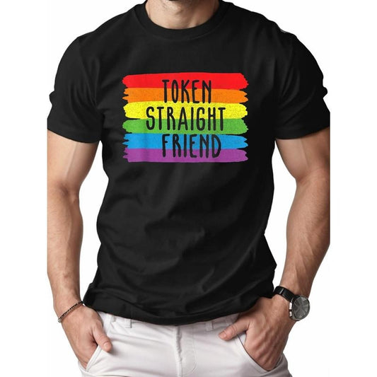 Gay Day Rainbow cotton men's T-shirt fits comfortably Made in USA
