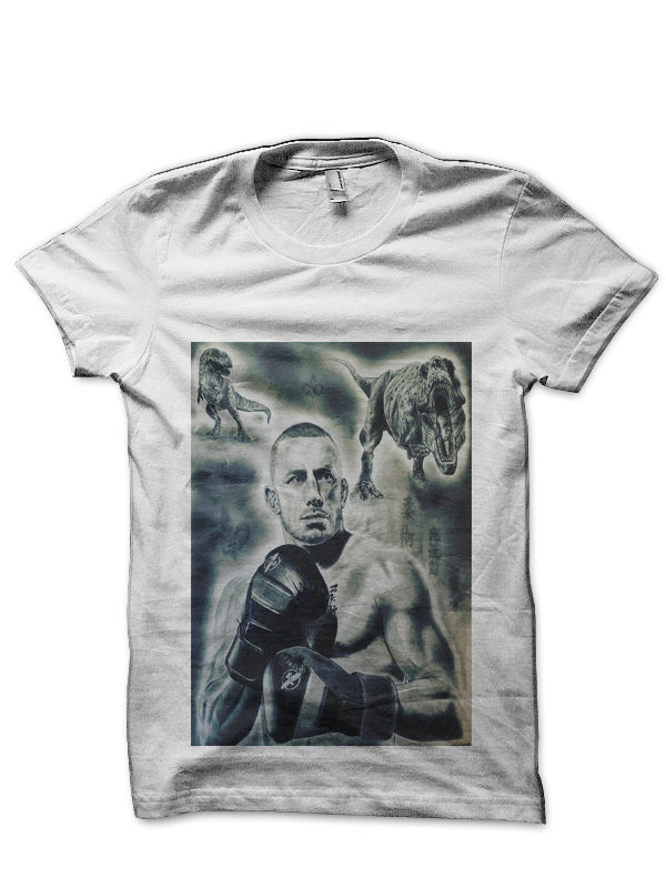 Georges St. Pierre White T-Shirt Style001