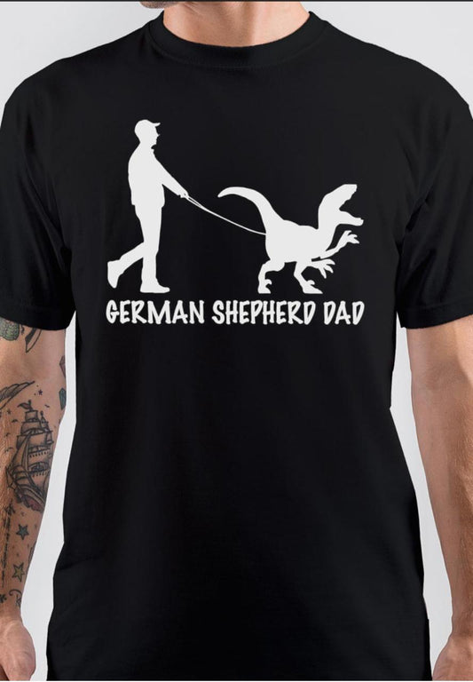 German Shepherd Dad Black T-Shirt