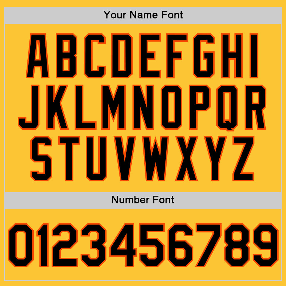 Custom Gold Black-Orange Mesh Authentic Throwback Baseball Jersey