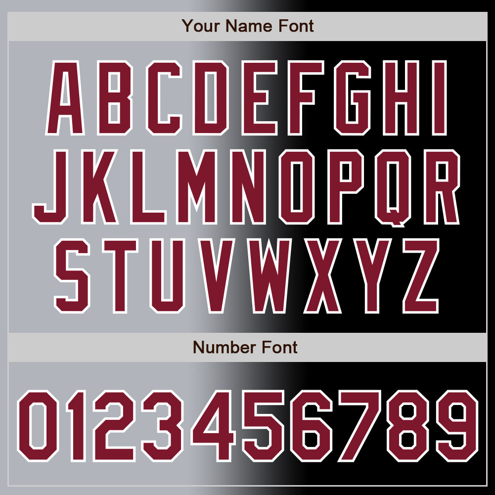 Custom Black Crimson Gray-White Authentic Gradient Fashion Baseball Jersey