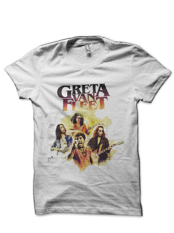 Greta Van Fleet White T-Shirt Style002