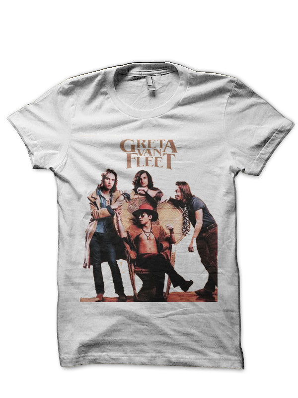 Greta Van Fleet White T-Shirt Style001