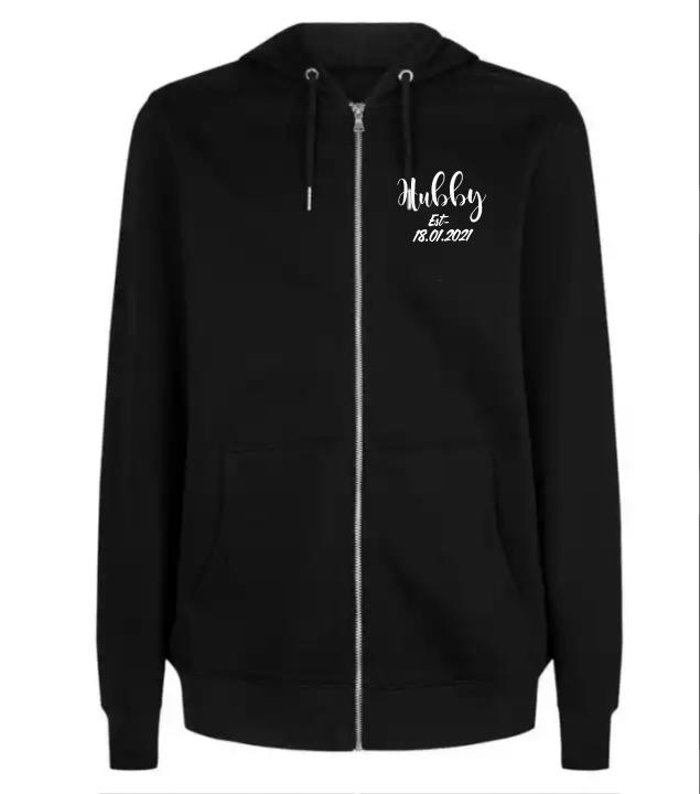 Hubby Est 18.01.2021 Zipper Hoodie