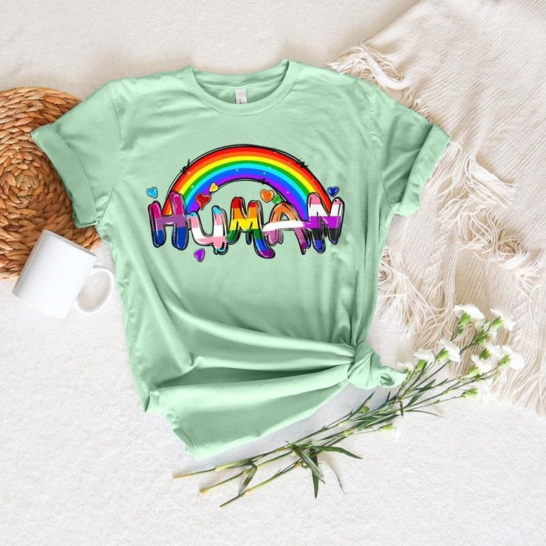 Human pride LGBTQ+ Shirt,Equal Rights,Pride Shirt,LGBT Shirt,Social Justice,Human Rights,Anti Racism,LGBTQ+ Shirt,pride rainbow Shirt