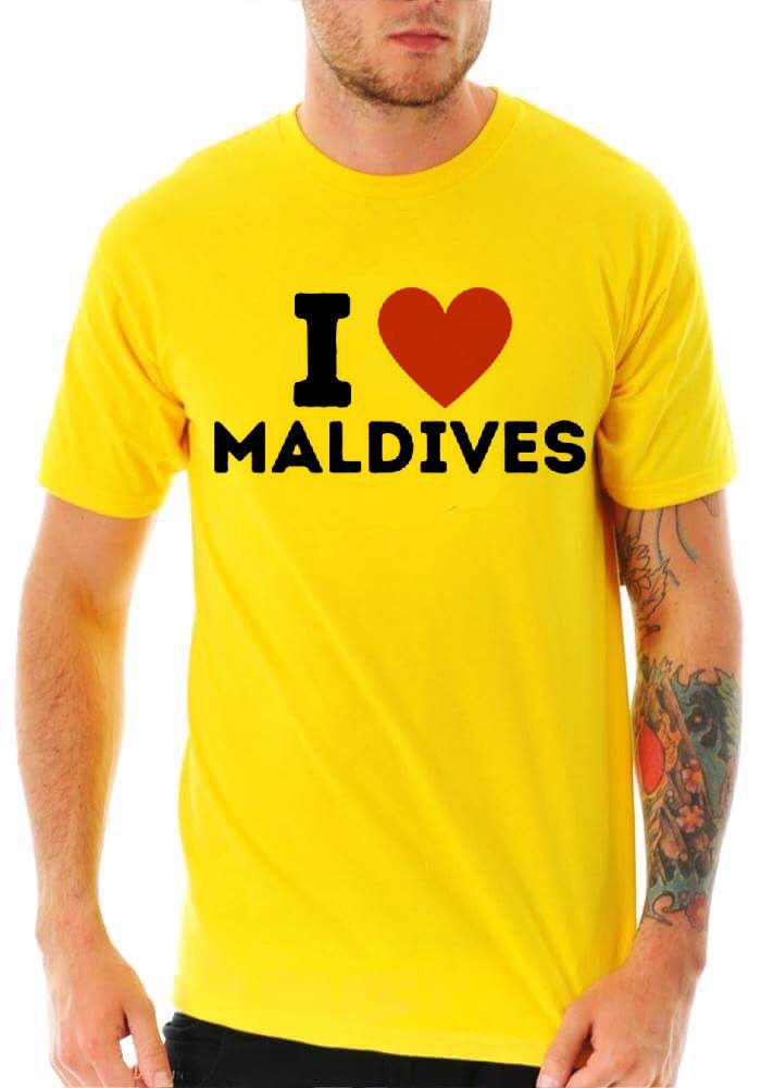 I Love Maldives Yellow T-Shirt Style001