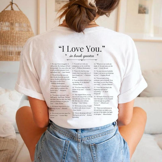 I Love You in Book Quotes Shirt, Romantasy Booklover Quote Sweatshirt, Smut Merch, Bookish Fandom T-shirt, Romance Reading Booknerd Tee