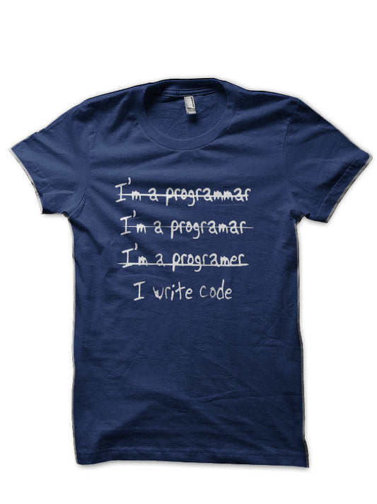 I Write Code Navy Blue T-Shirt