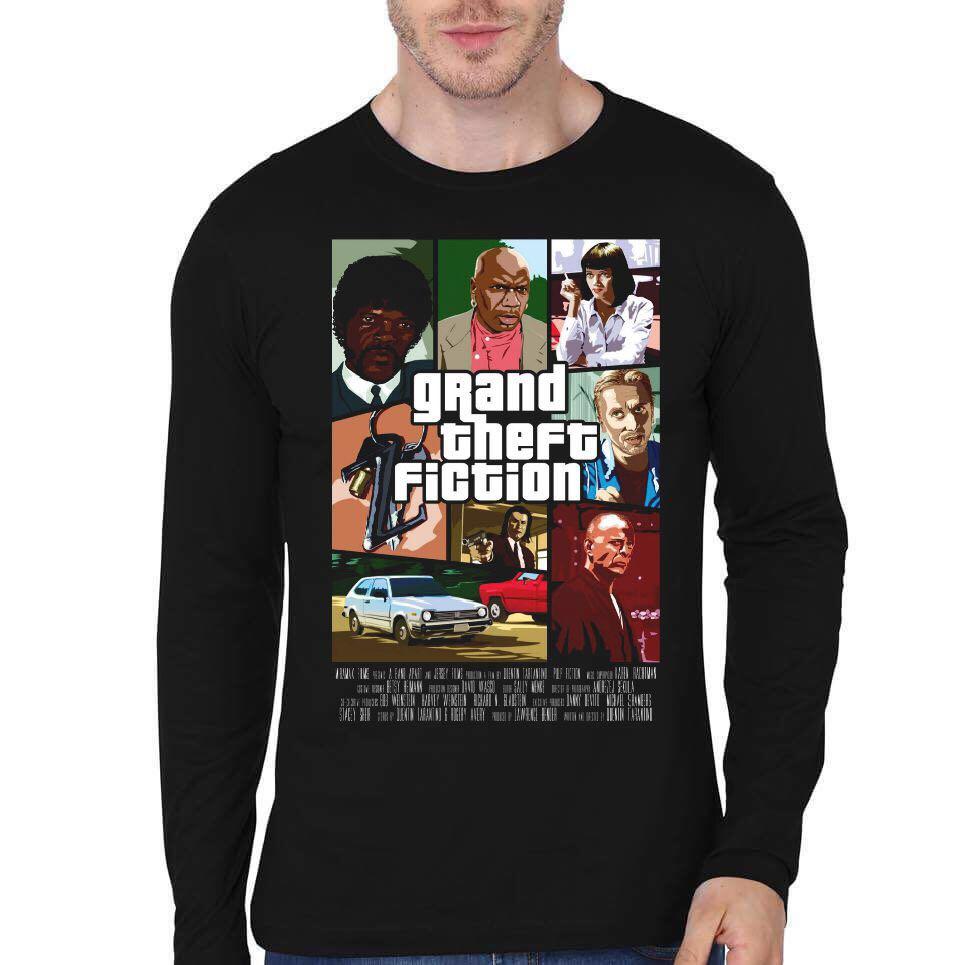 Grand Theft Fiction Black Full Sleeve T-shirt