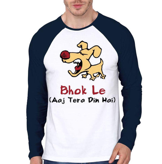 Bhok Le Aaj Tera Din Hai Raglan T-Shirt