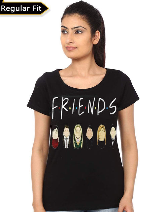 Friends Girls Black T-Shirt Style004