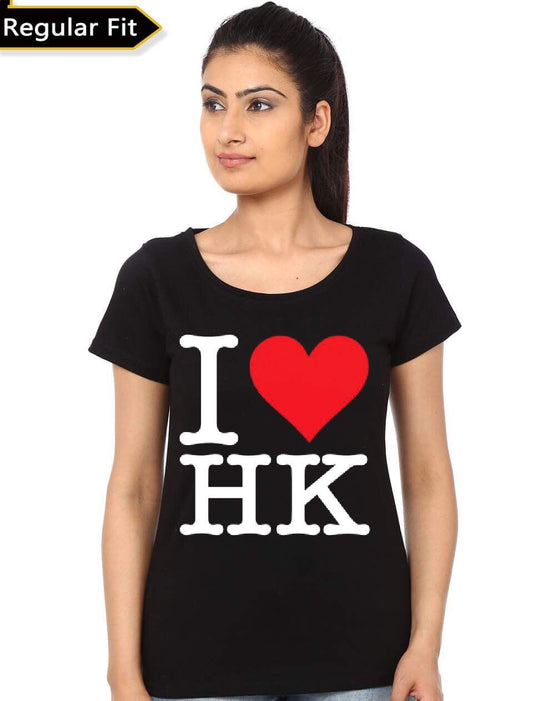 I Love HK Girlâ€™s Black T-Shirt