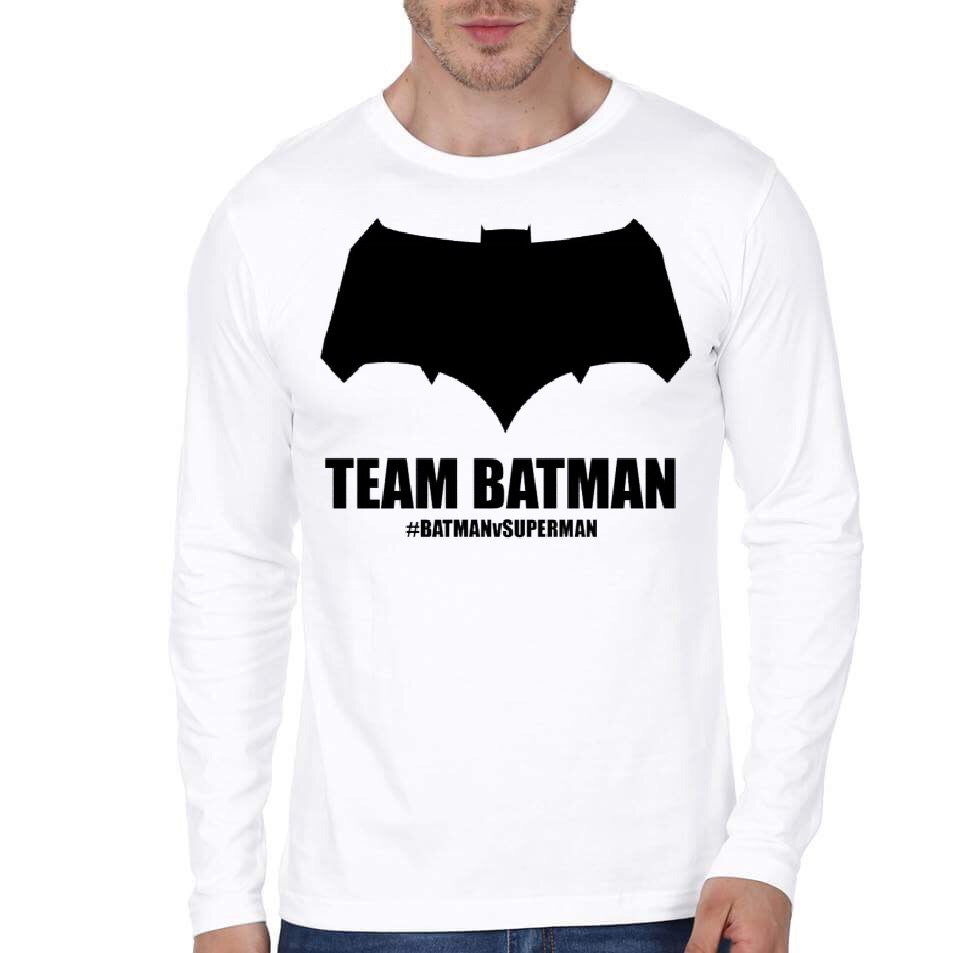 Team Batman White Full Sleeve T-Shirt