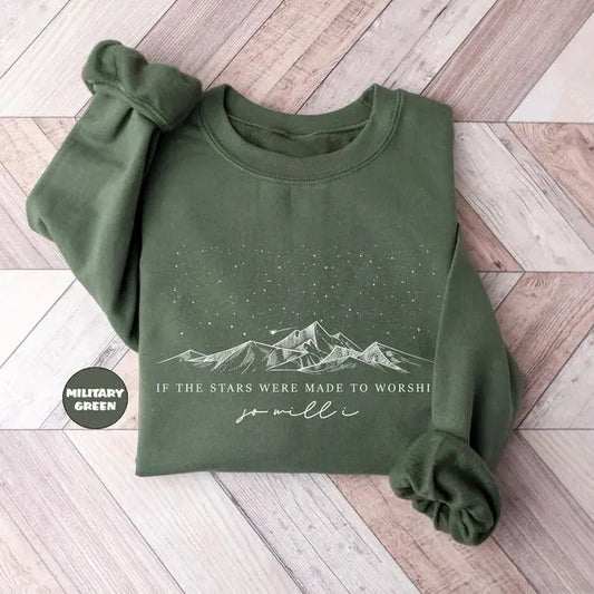 If The Stars Were Made To Worship Sweatshirt, Christian Hoodie, Faith Outfit, Bible Verse Clothing, Religious Family Hoodie, Cute Women Gift  T-shirt, sweater and Hoodie