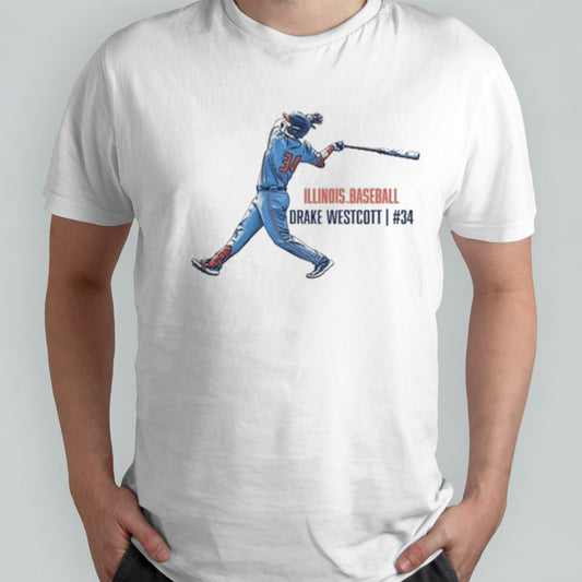 Illinois Baseball Drake Westcott 34 shirt