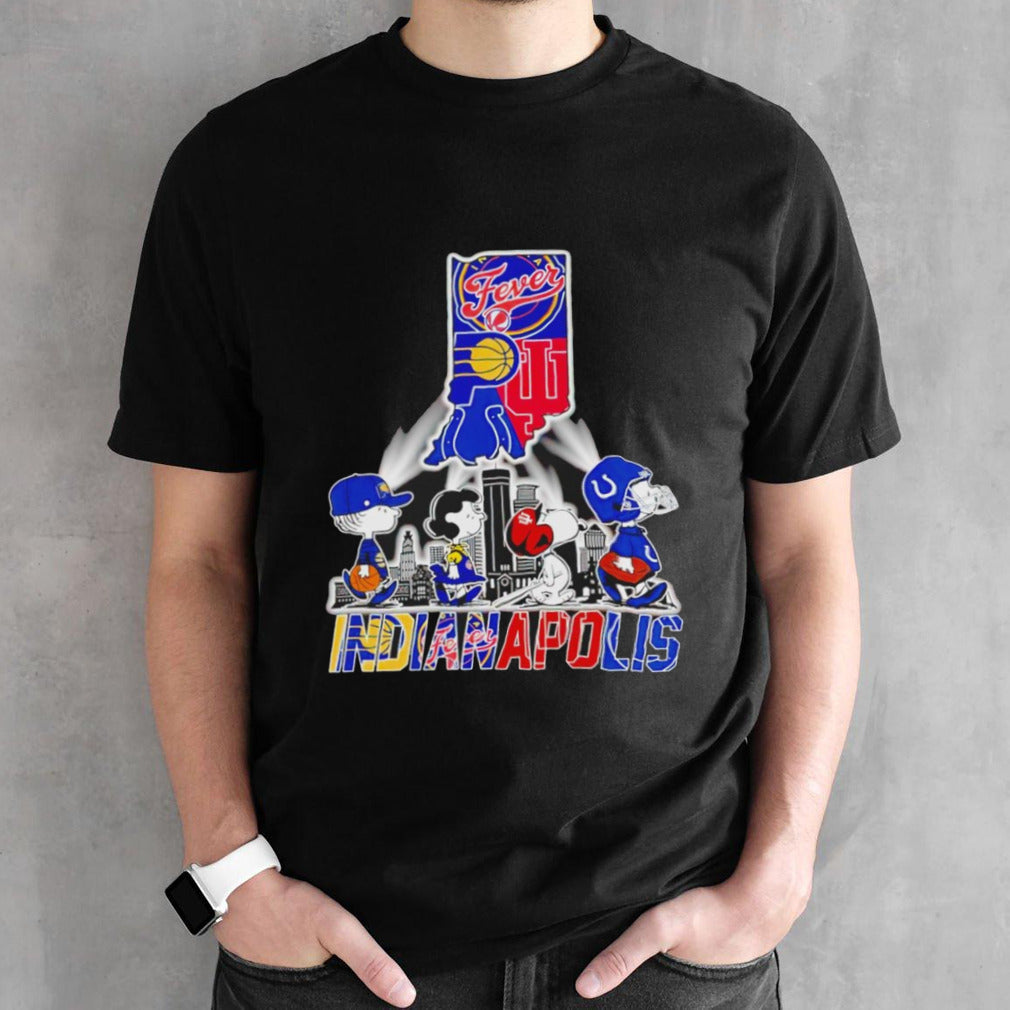 Indianapolis Colts Snoopy Indiana Pacers Fever Hoosiers Peanuts walking shirt