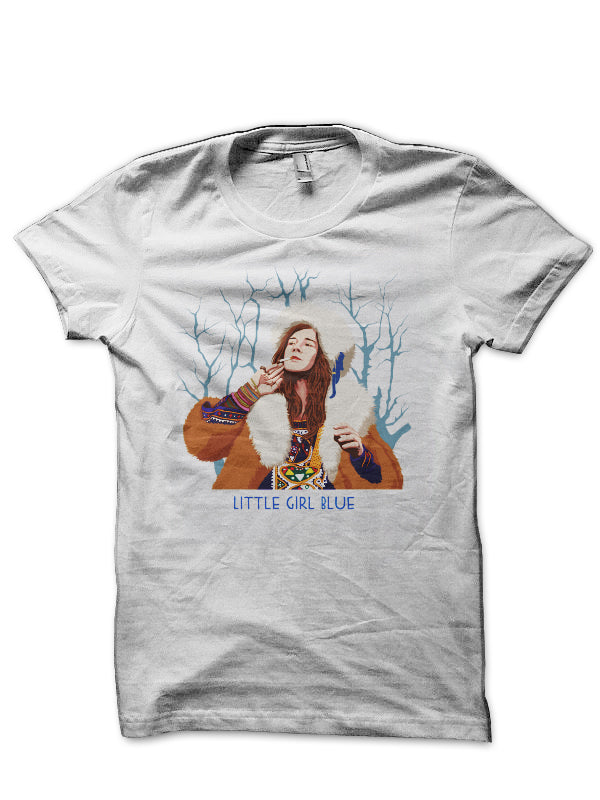 Janis Joplin White T-Shirt Style001