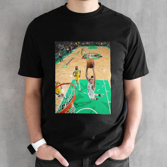 Jayson Tatum Rebounds The Ball And Slam Dunk During The Game Indiana Pacers Vs Boston Celtics Short Moment T-Shirt