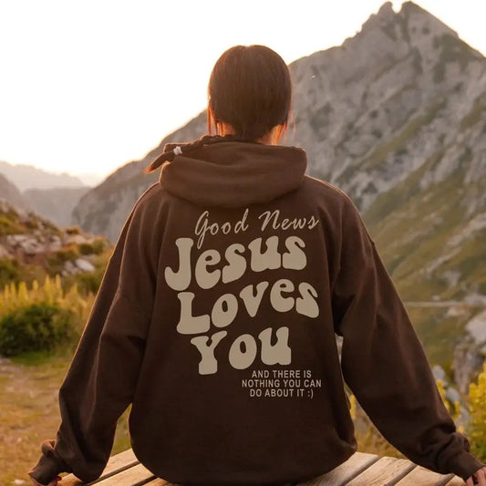 Jesus Loves You Christian Hoodie Jesus Hoodie Trendy Hoodie Christian Sweatshirt Cotton  Tops