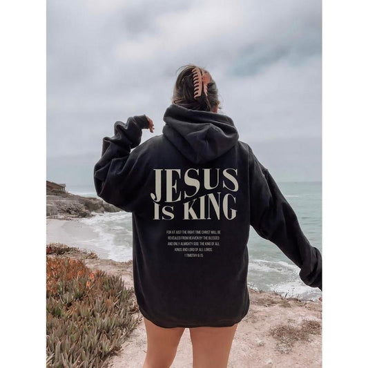 Jesus is king sweatshirt Jesus hoodie  Christian merch clothes streetwear Gospel T-shirt
