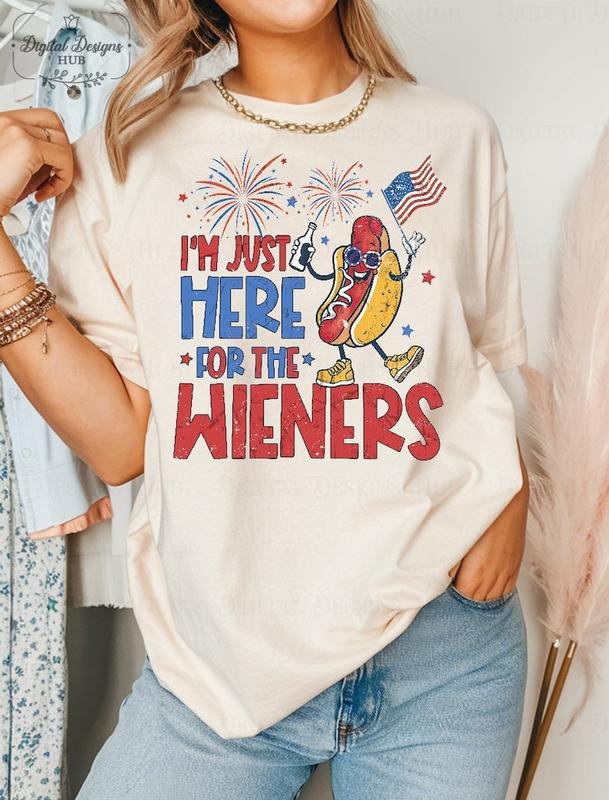 Just Here For The Wieners Shirt, America T-Shirt, 4th of July Shirt Funny, Independence Day Tee, Retro America Patriotic Weenies  T-shirt, sweater and Hoodie