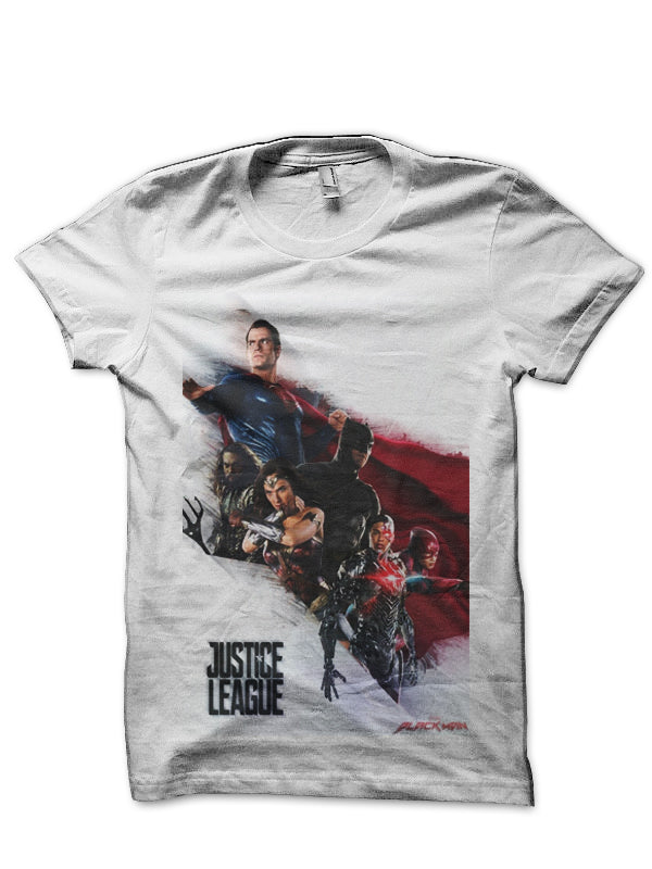 Justice League White T-Shirt Style002