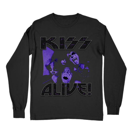 KISS Graphic Long Sleeve – Alive Vintage Rock Band Shirt – Rare Concert Streetwear for Music Fans