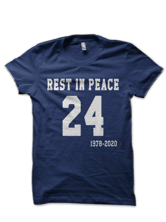 Rest In Peace Kobe Bryant RIP Kobe Bryant 24 Navy Blue T-Shirt