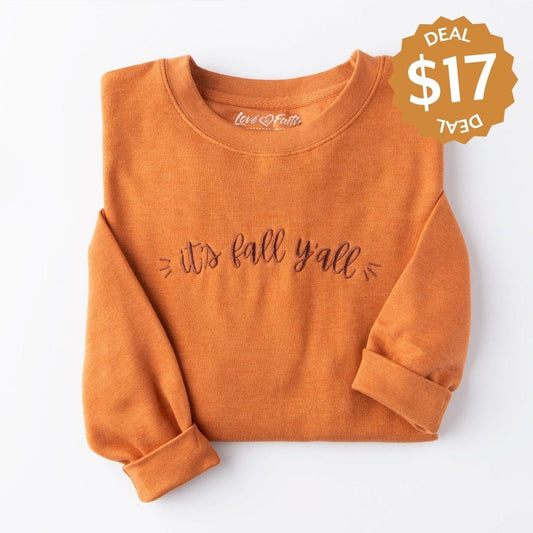 Embroidered It's Fall Y'all Sweatshirt