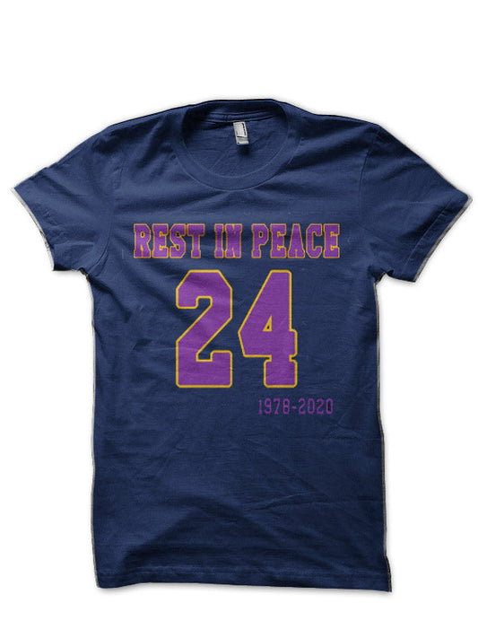 Rest In Peace Kobe Bryant RIP Kobe Bryant 24 Navy Blue T-Shirt Style001