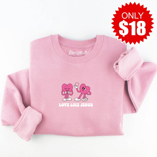 Embroidered Love Like Jesus Sweatshirt - 18
