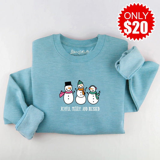 Embroidered Joyful Merry Blessed Sweatshirt - 20