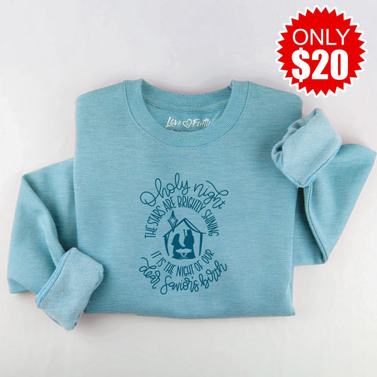 Embroidered O Holy Night Sweatshirt - 20