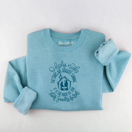 Embroidered O Holy Night Sweatshirt - 10