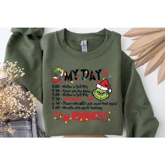 My Day I'm Booked Shirt, The Griiinchmas Christmas Schedule Sweatshirt, Womens Christmas Shirt, Griiinchmas Shirts, Christmas Graphic  T-shirt, sweater and Hoodie