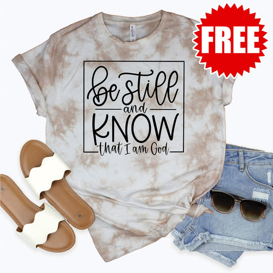 Be Still And Know Tee - Oatmeal Splash Tie Dye - 0 Style001