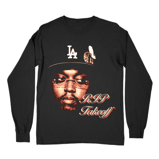 Takeoff Graphic Long Sleeve – RIP Tribute Shirt – Vintage Hip Hop Rap Tee – Rare Music Fan Collectible
