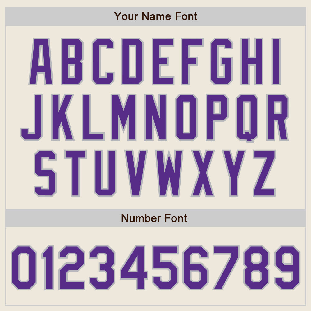 Custom Cream Purple-Gray Authentic Raglan Sleeves Baseball Jersey