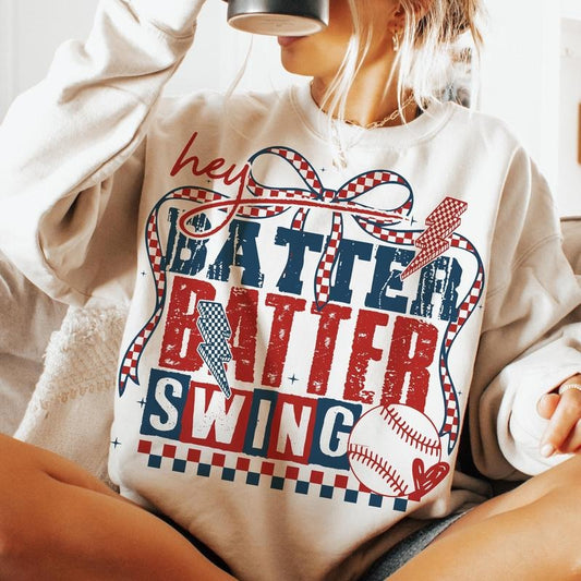 Retro Baseball Batter Batter Swing Shirt Shirt Baseball Saying Shirt Game Day Baseball Coquette Bow Shirt Shirt Retro Quote Funny Baseball Mom Design