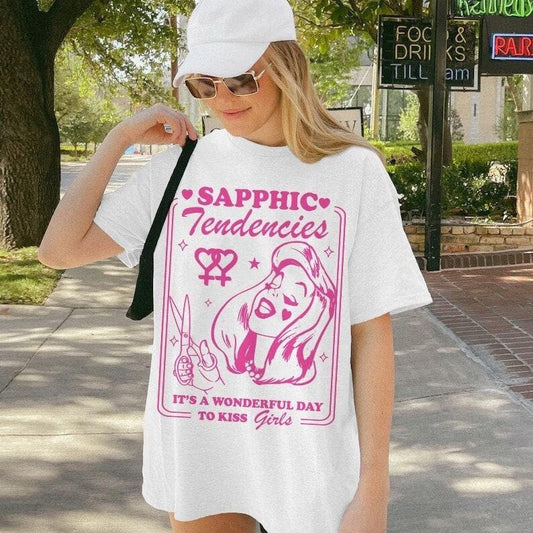 Sapphic tendencies | sapphic shirt | retro lesbian shirt | lesbian clothes | funny lesbian gifts | funny lesbian shirt | live laugh lesbian  T-shirt, sweater and Hoodie