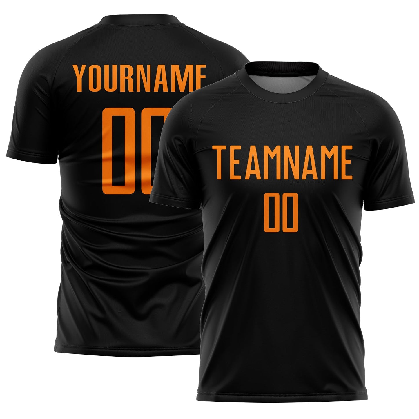 Custom Black Bay Orange Sublimation Soccer Uniform Jersey
