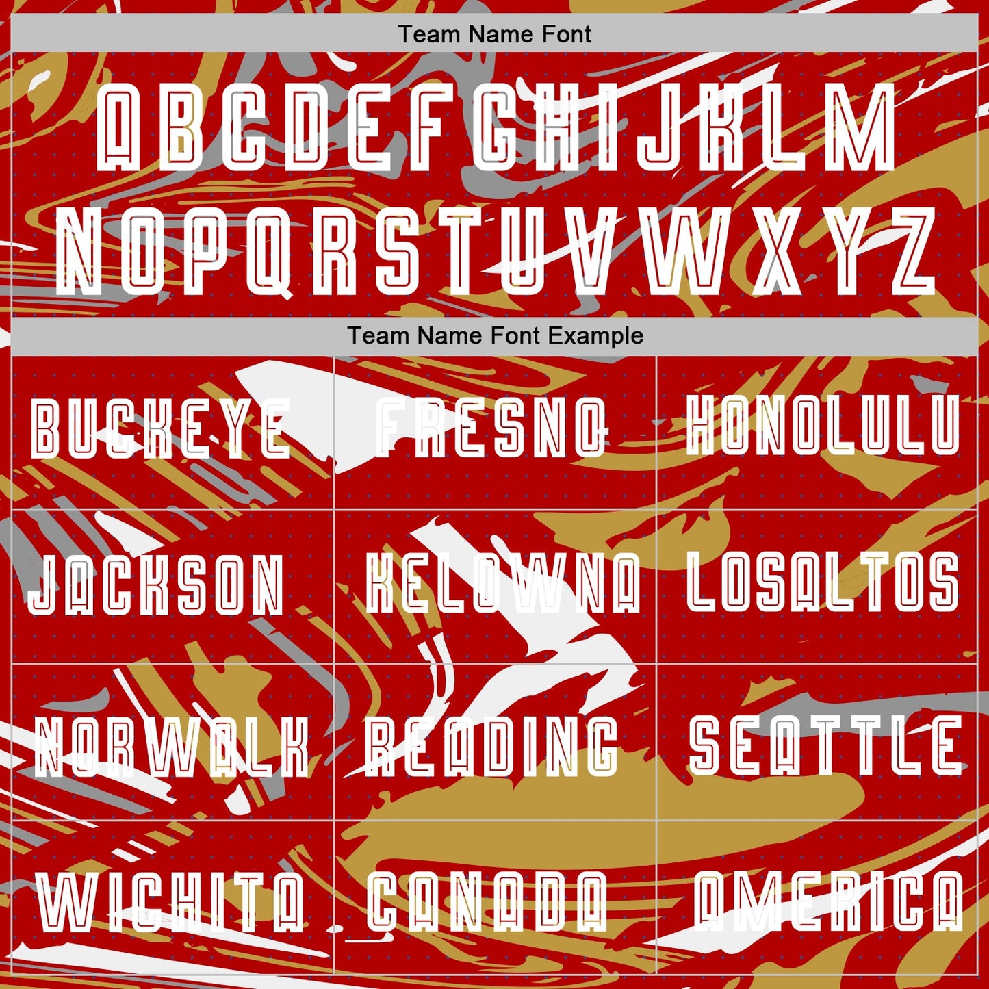 Custom Figure White Red-Old Gold Fluid Art Splash Sublimation Soccer Uniform Jersey