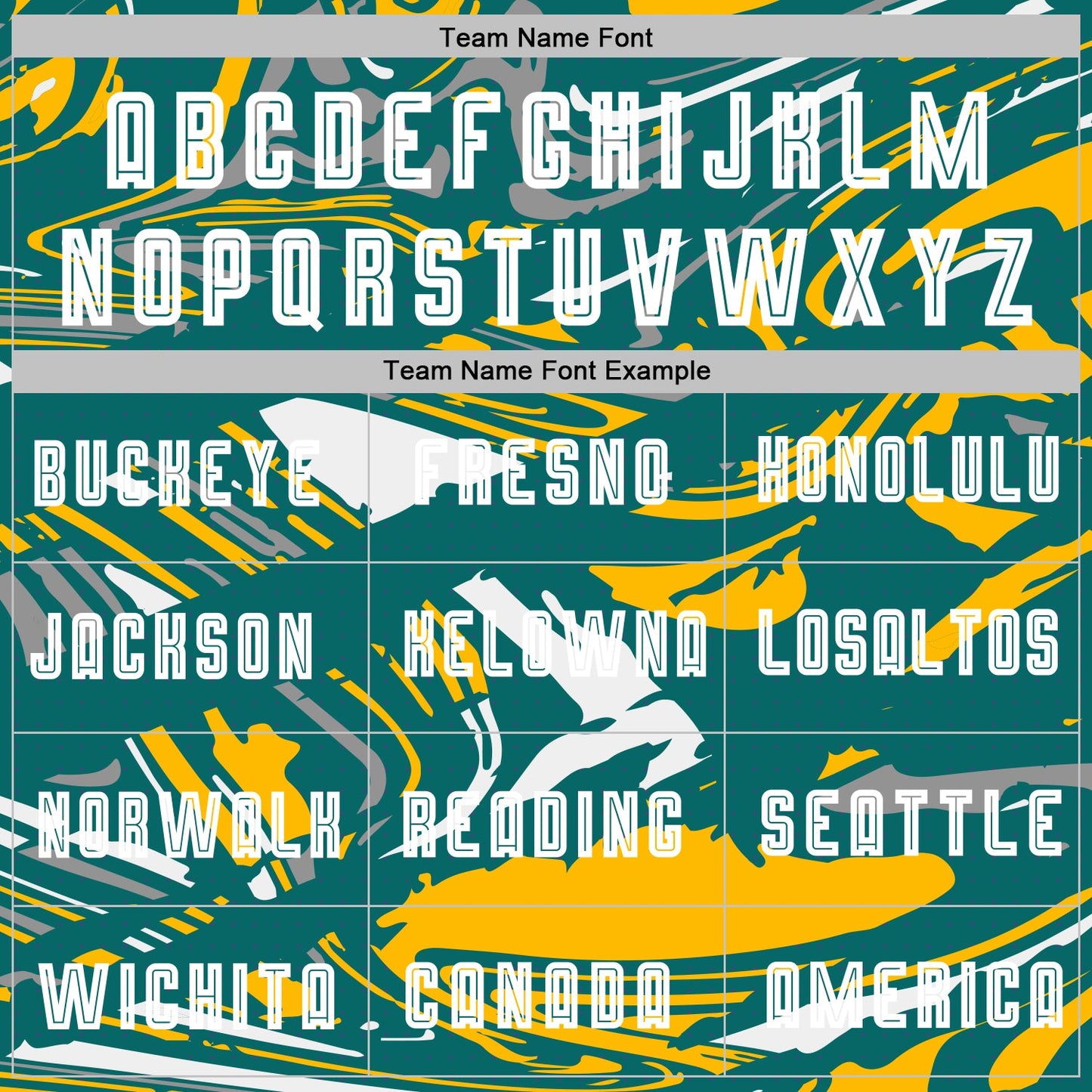 Custom Figure White Teal-Gold Fluid Art Splash Sublimation Soccer Uniform Jersey