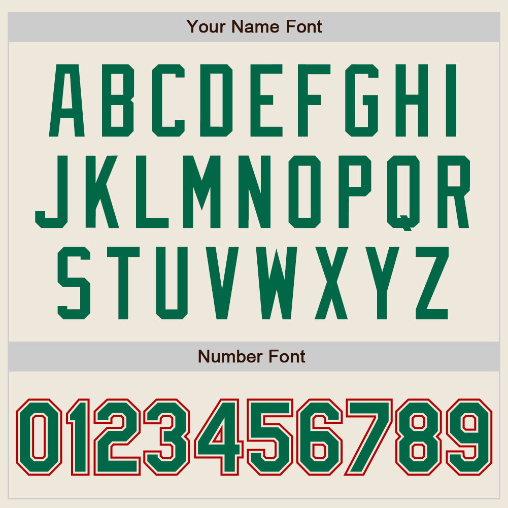 Custom Cream Kelly Green-Red Two-Button Unisex Softball Jersey