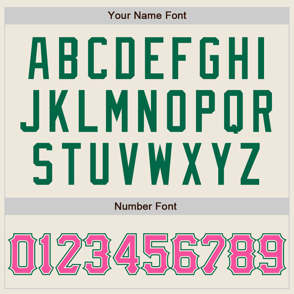 Custom Cream Pink-Kelly Green Two-Button Unisex Softball Jersey