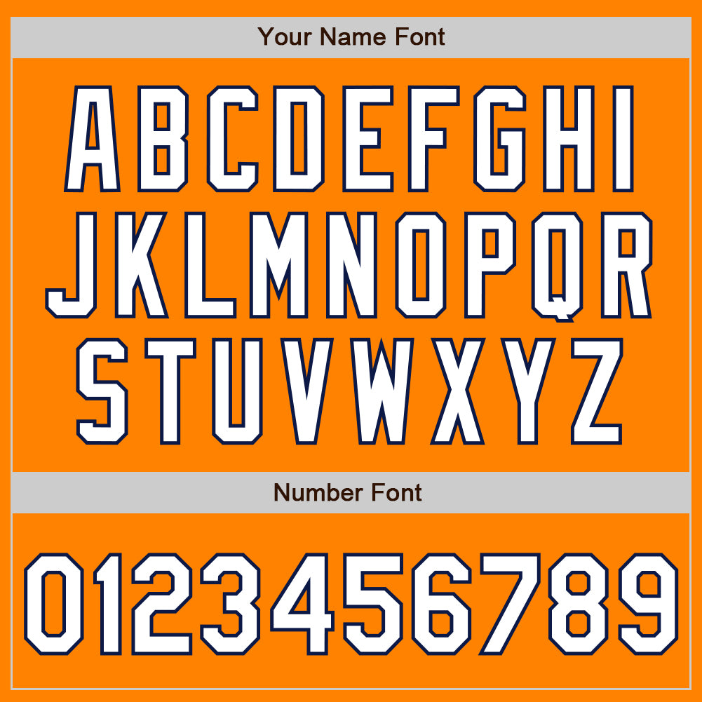 Custom Bay Orange Navy Pinstripe White Two-Button Unisex Softball Jersey